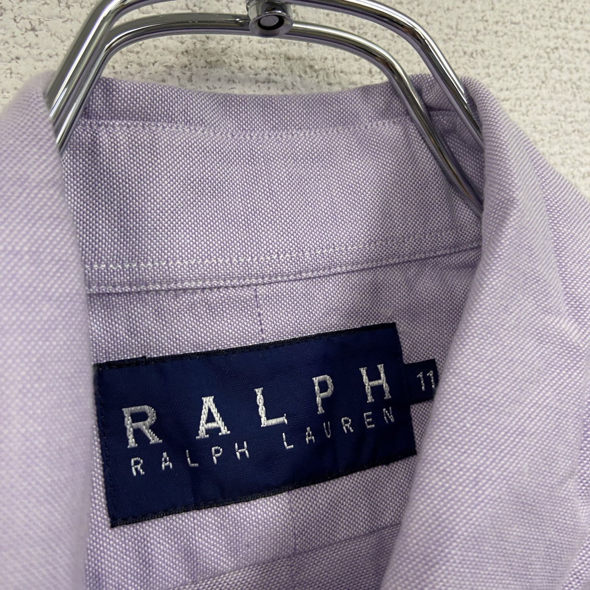 RALPH LAUREN　ラルフローレン　長袖ボタンダウンシャツ　紫　ライトパープル　11サイズ　古着