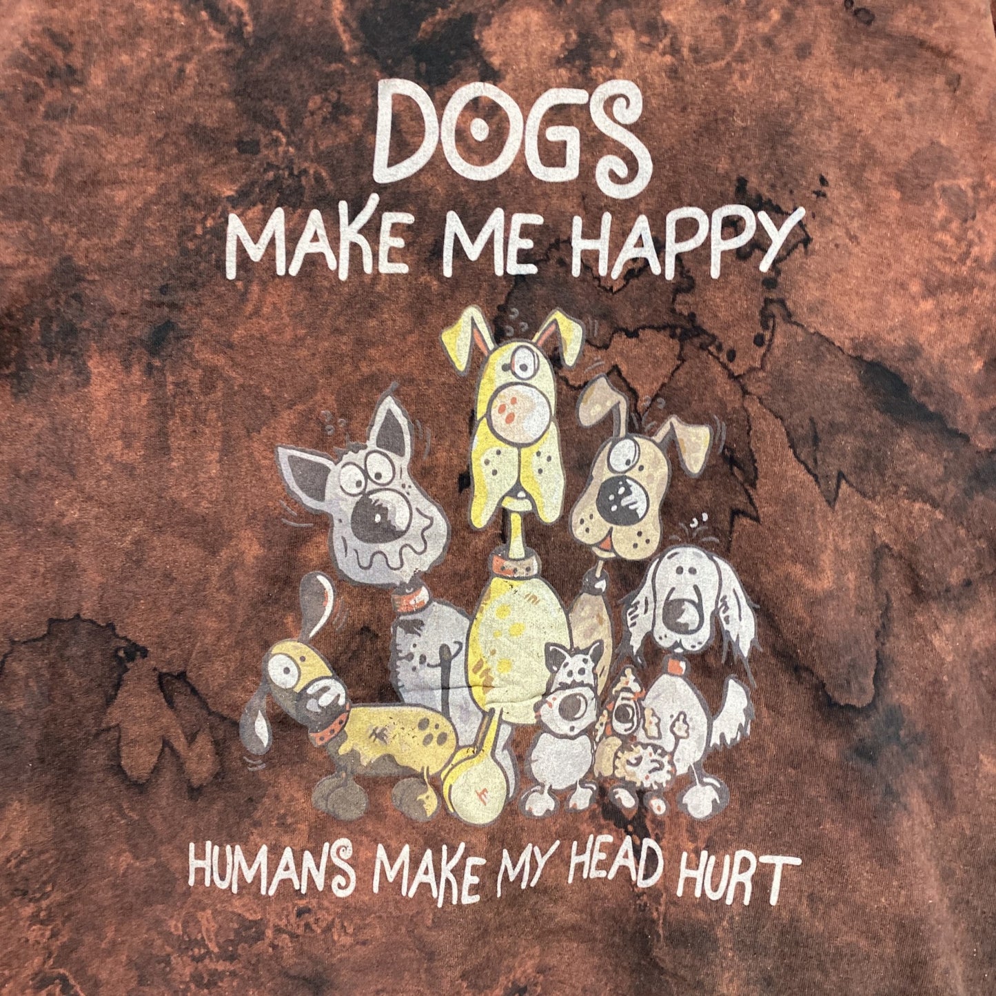 GILDAN　ギルダン　半袖プリントTシャツ　タイダイ柄　茶色　ブラウン　Lサイズ