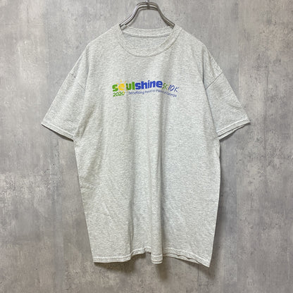 古着 used　半袖プリントTシャツ　クルーネック　霜降り　バックプリント　ヴィンテージ　Vintage　Lサイズ