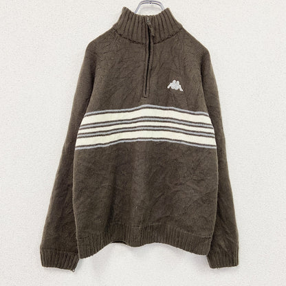 Kappa　カッパ　ハーフジップコットンニットセーター　茶色　ブラウン　Mサイズ