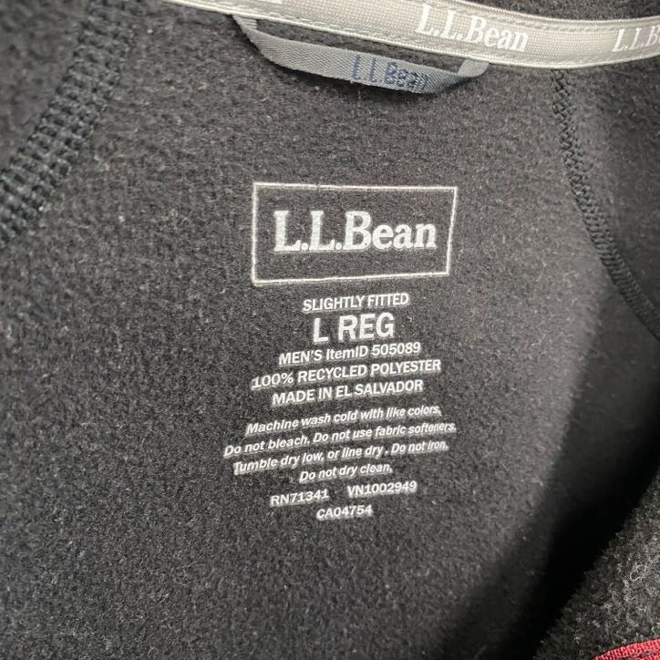 L.L.Bean　エルエルビーン　長袖ハーフジップフリースジャケット　黒　ブラック　Lサイズ フリースアウター メンズ 古着