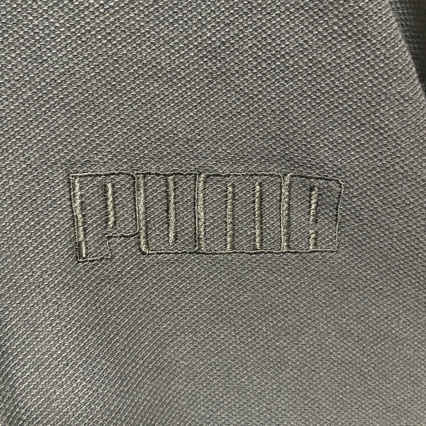 古着 used　PUMA プーマ　長袖ロゴ刺繍ジップブルゾン　ジャンパー　スポーティー　ブラック　黒　Lサイズ