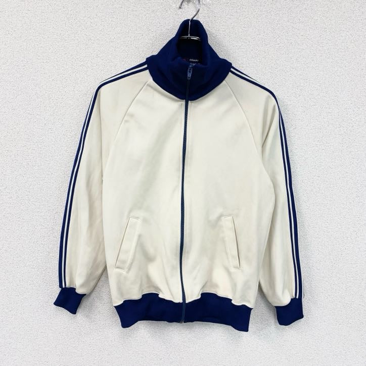 Fukusuke Sports Wear　トラックジャケット/ジャージ　バイカラー　アイボリー　Mサイズ スポーツジャケット メンズ ポリエステル 古着