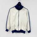 Fukusuke Sports Wear　トラックジャケット/ジャージ　バイカラー　アイボリー　Mサイズ スポーツジャケット メンズ ポリエステル 古着