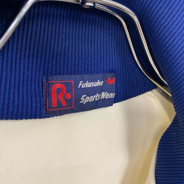 Fukusuke Sports Wear　トラックジャケット/ジャージ　バイカラー　アイボリー　Mサイズ スポーツジャケット メンズ ポリエステル 古着