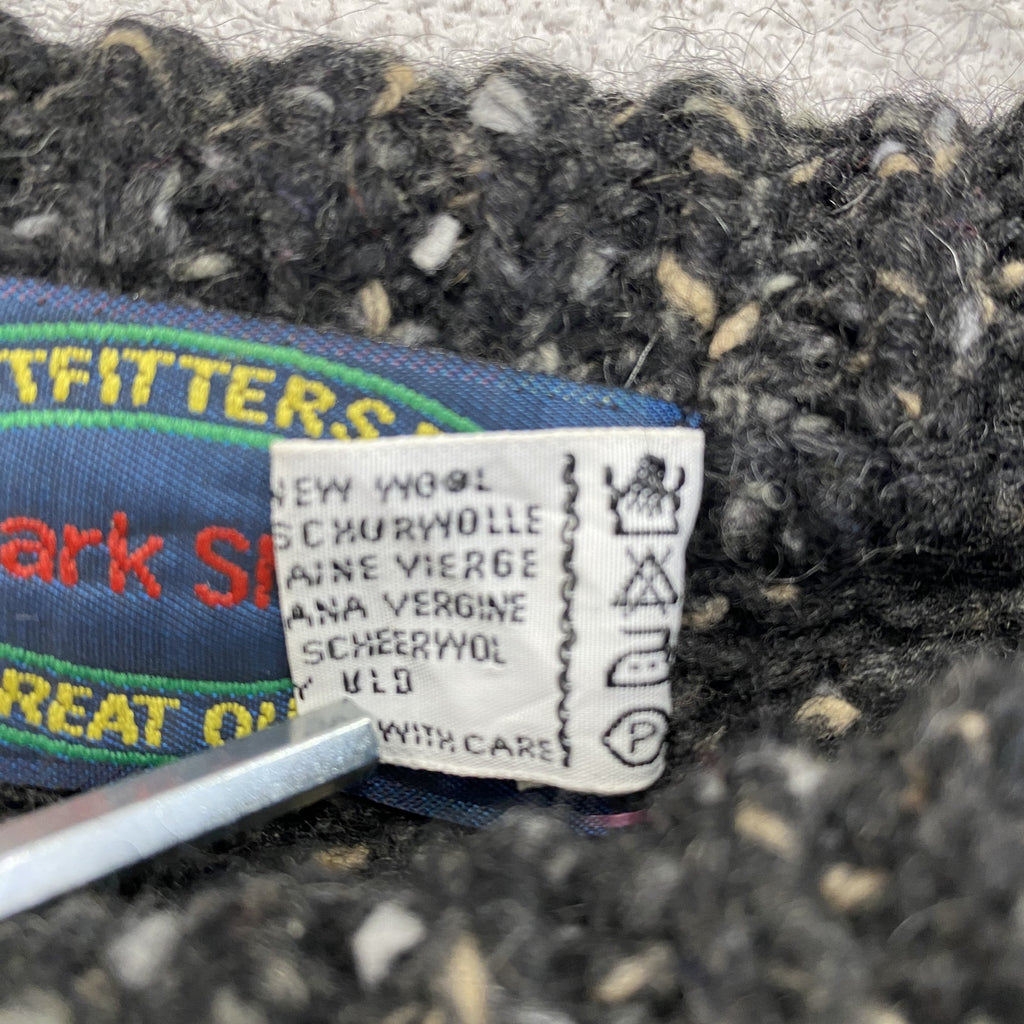 ～90s　Mark Shale　ウールニットセーター　ノルディック柄　ヴィンテージ　総柄　黒　ブラック　Mサイズ　古着