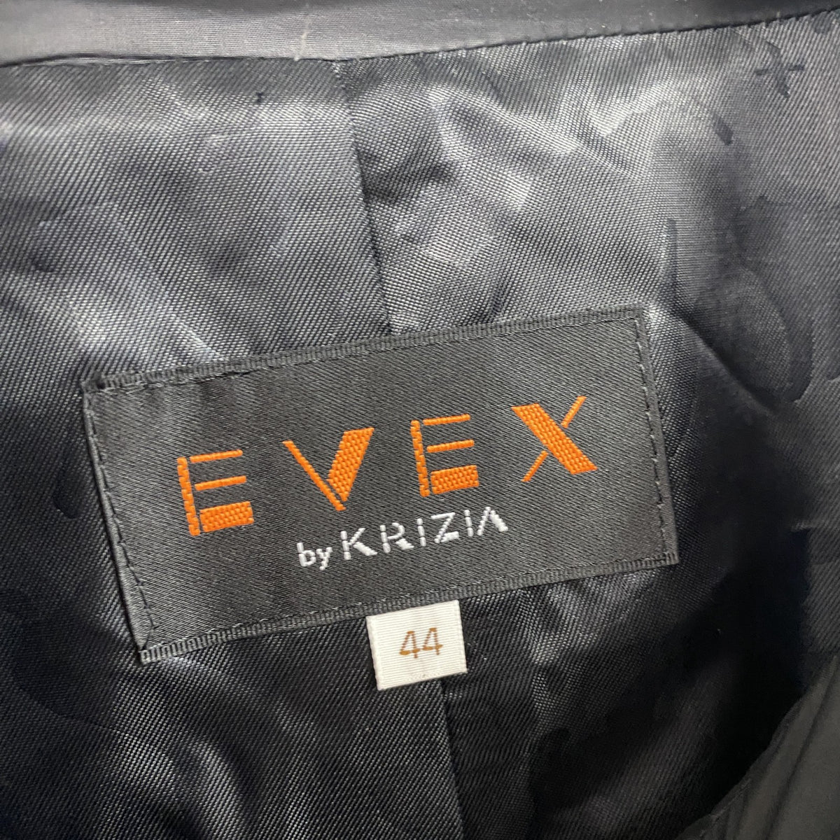 EVEX by KRIZIA　エヴェックスバイクリツィア　ウールコート　ヘリンボーン柄　比翼仕立てt　灰色　グレー　44サイズ　古着