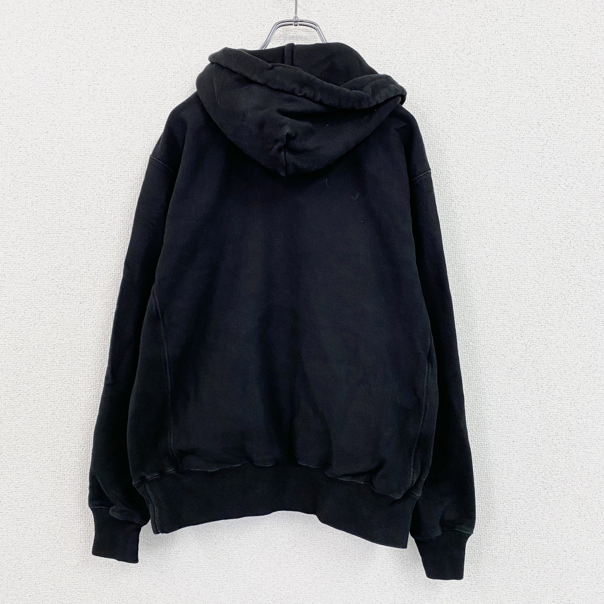 Champion　チャンピオン　リバースウィーブ　スウェットパーカー/フーディー　3連プリント　現行　黒　ブラック　Mサイズ　古着