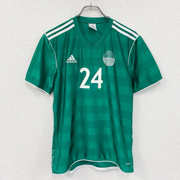 adidas　アディダス　ユニフォーム　半袖プリントTシャツ　緑　グリーン　Oサイズ　古着