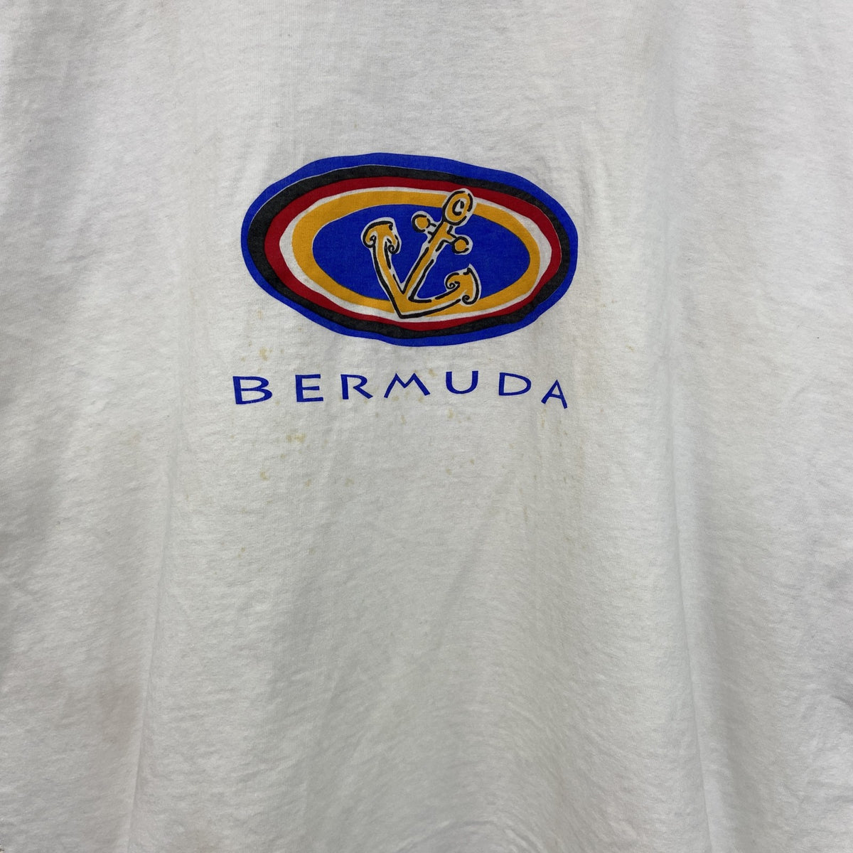 SIGUNAL SPORT　半袖プリントTシャツ　BERMUDA　白　ホワイト　シングルステッチ　90s　XLサイズ　　ヴィンテージ　古着