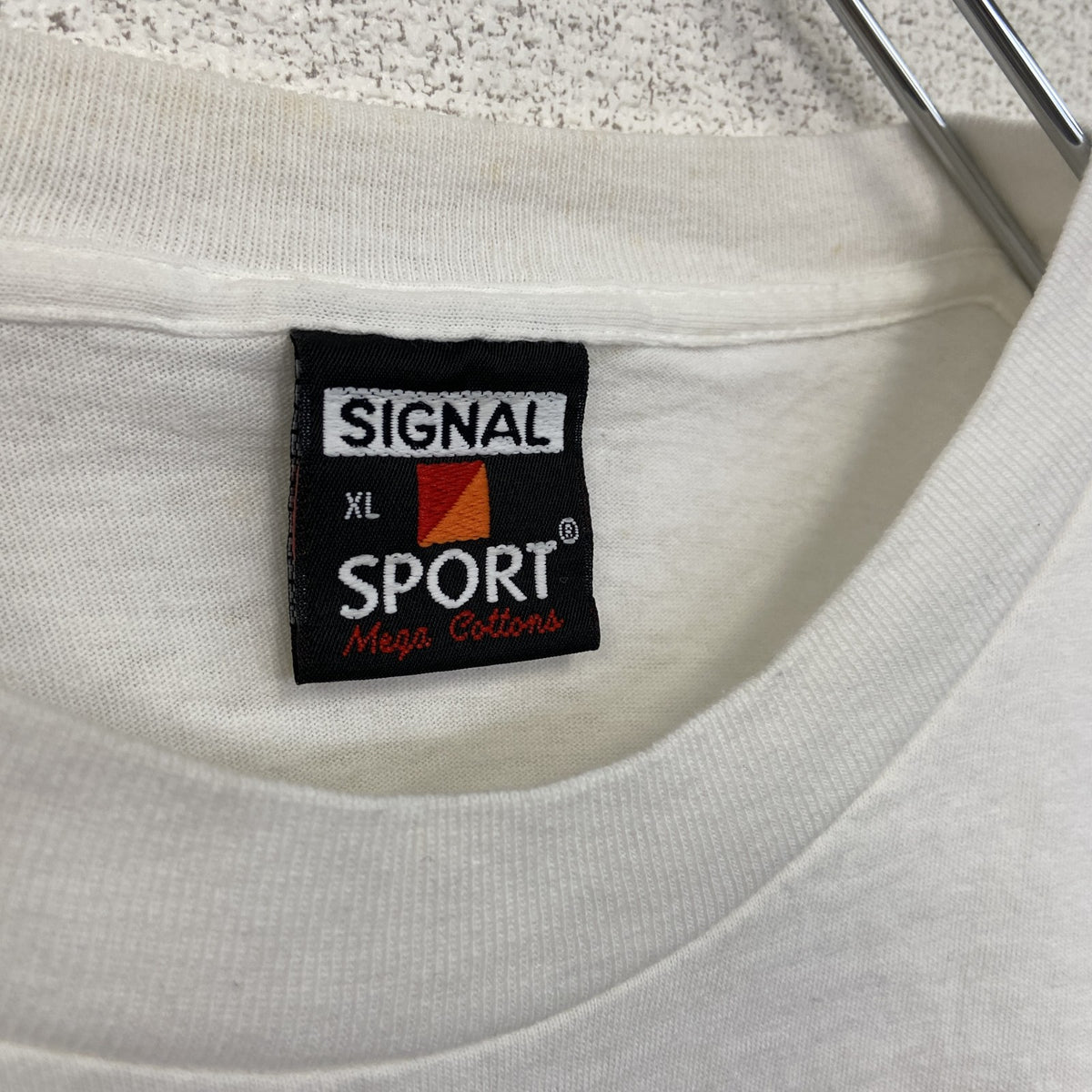 SIGUNAL SPORT　半袖プリントTシャツ　BERMUDA　白　ホワイト　シングルステッチ　90s　XLサイズ　　ヴィンテージ　古着
