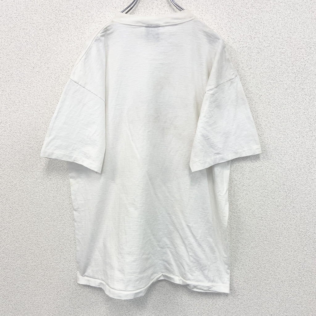 SIGUNAL SPORT　半袖プリントTシャツ　BERMUDA　白　ホワイト　シングルステッチ　90s　XLサイズ　　ヴィンテージ　古着
