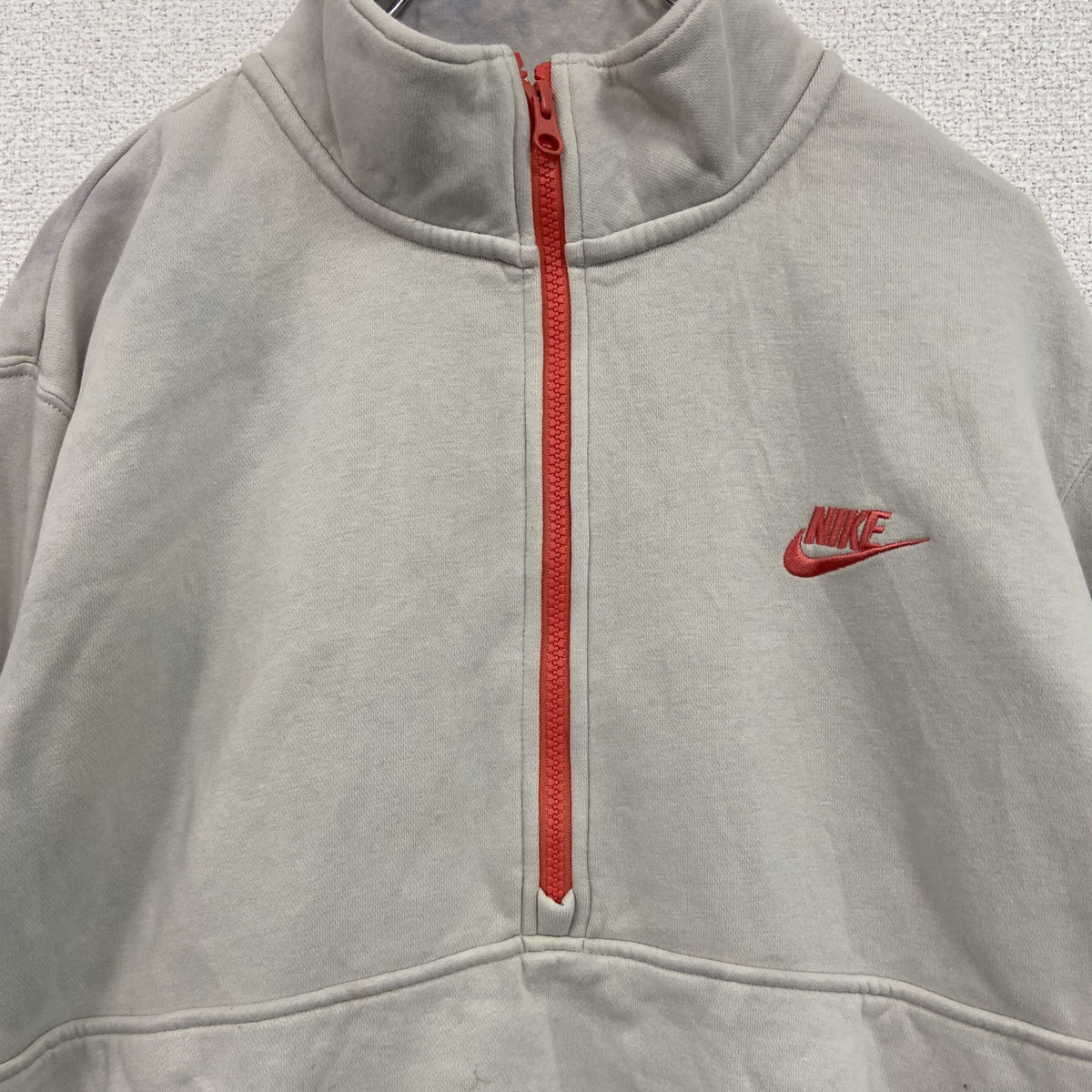 NIKE　ナイキ　ハーフジップスウェット/トレーナー　スウッシュ　灰色　グレー　Lサイズ　古着