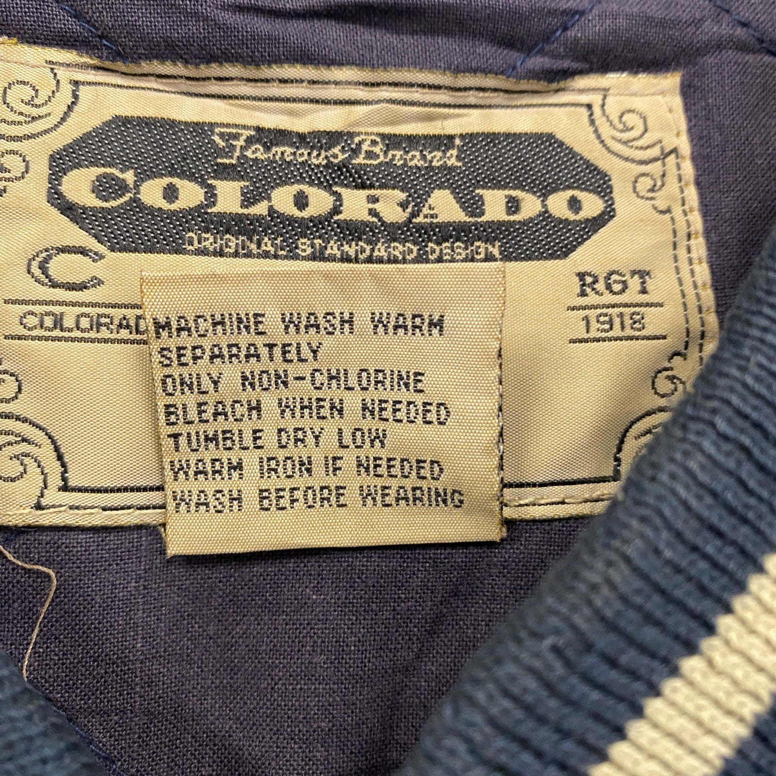 ～90s　COLORADO　デニムスタジャン　ヴィンテージ　中綿入り　インディゴ　XLサイズ　古着
