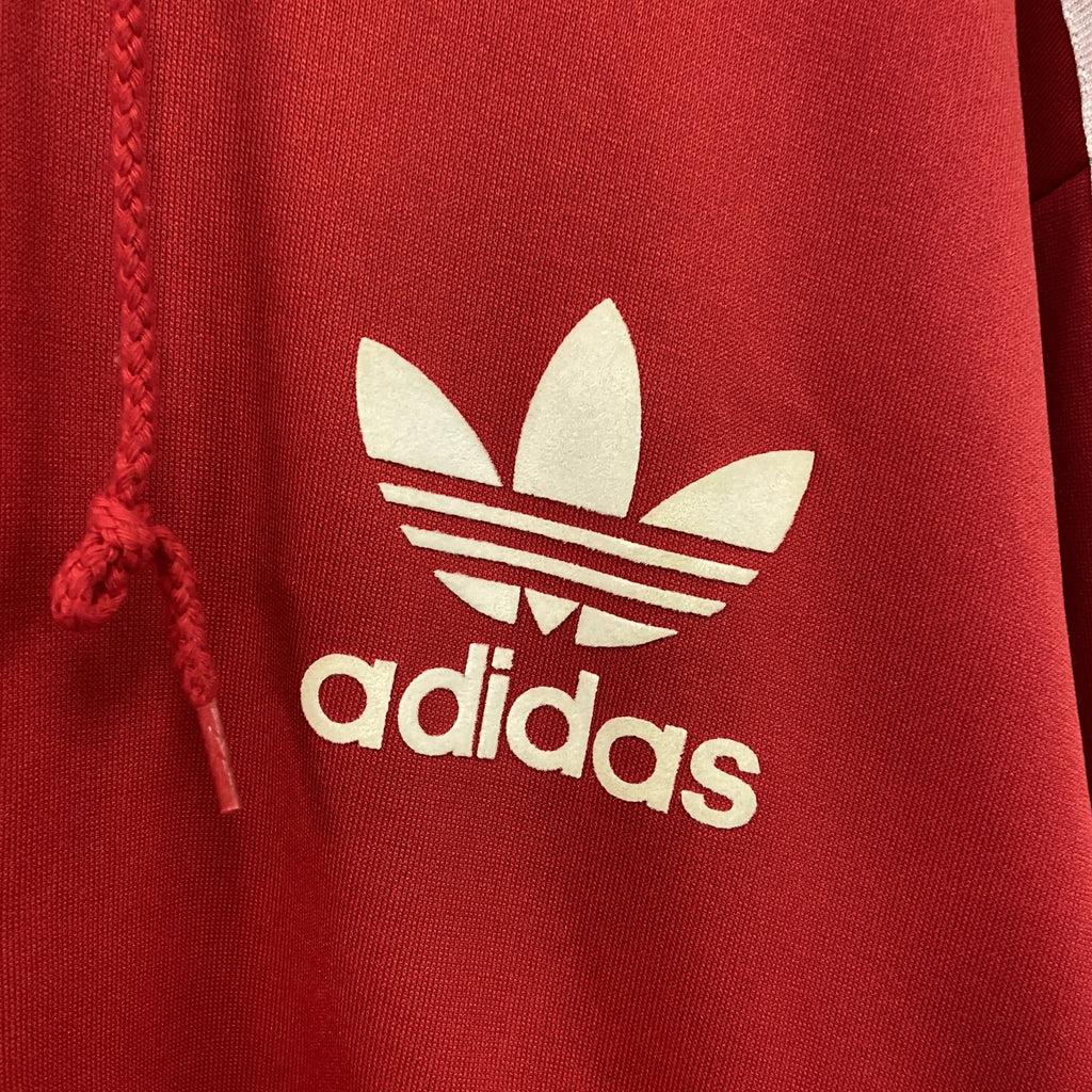 adidas　アディダス　フルジップパーカー/フーディー　赤　レッド　Lサイズ　古着