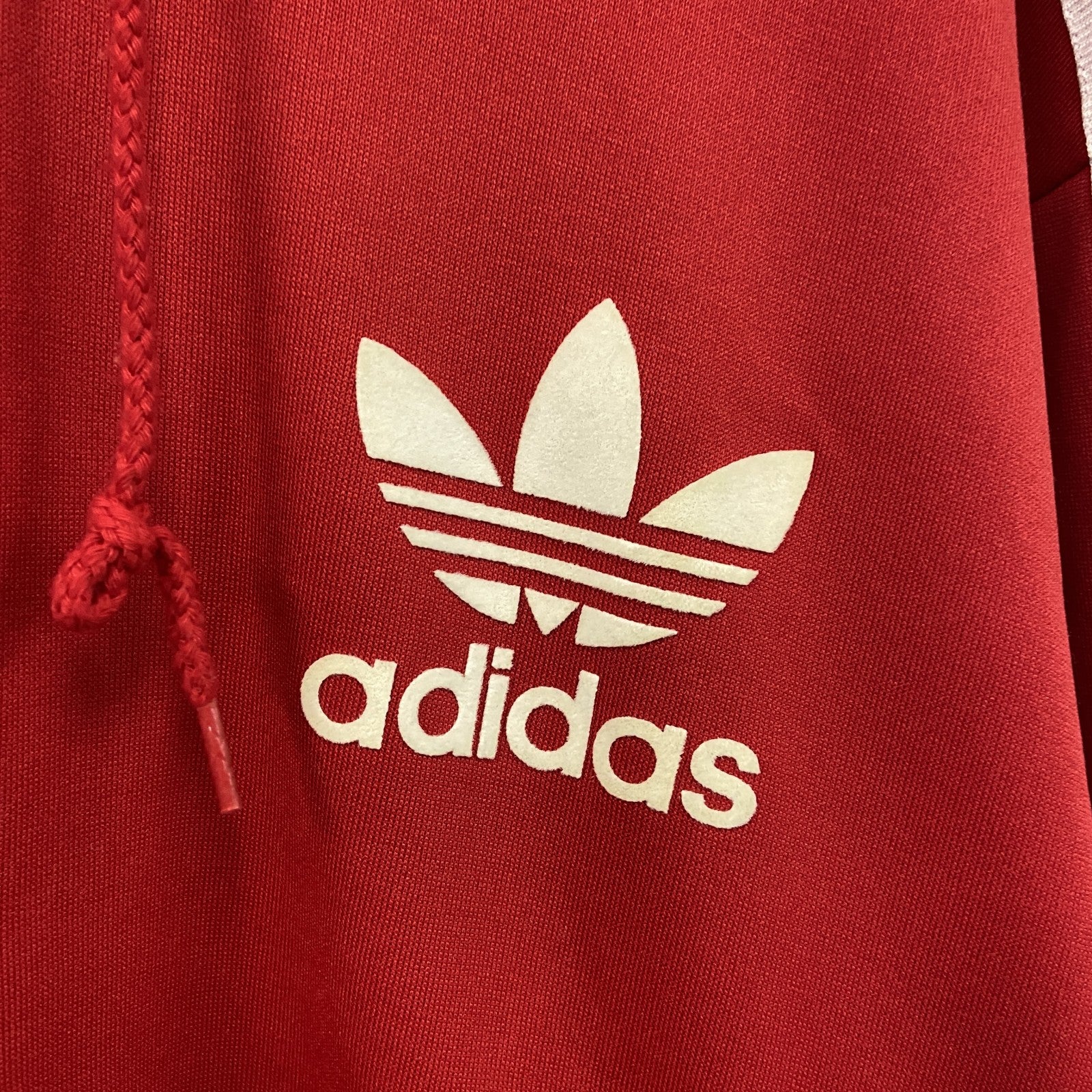 adidas　アディダス　フルジップパーカー/フーディー　赤　レッド　Lサイズ　古着