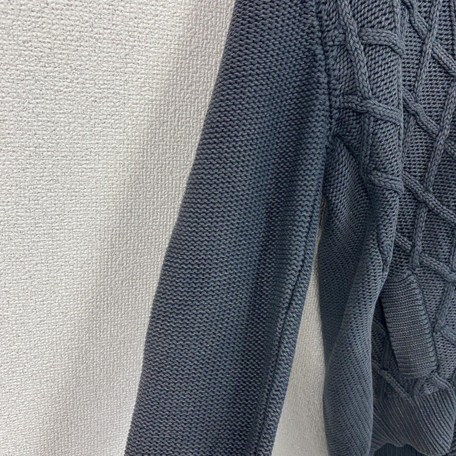 TOMMY HILFIGER DENIM　トミーヒルフィガーデニム　コットンケーブルニットカーディガン　紺　ネイビー　Sサイズ　古着