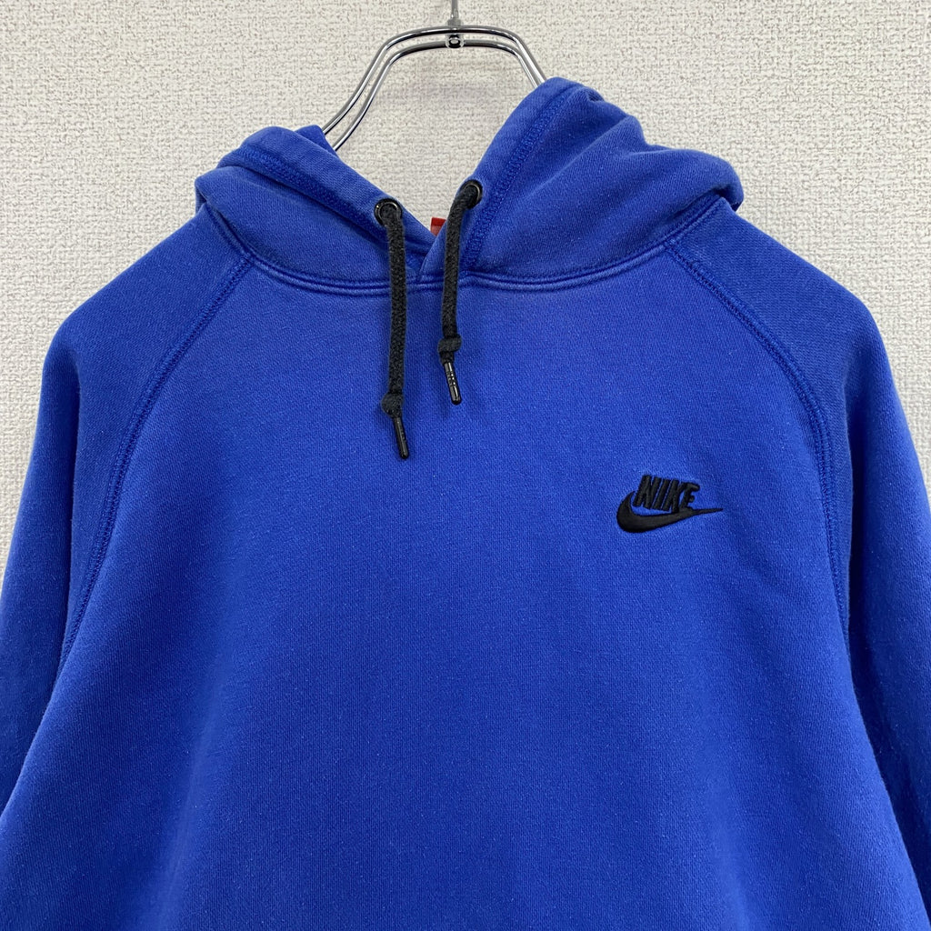 NIKE　ナイキ　スウェットパーカー/フーディー　スウッシュ　刺繍ロゴ　青　ブルー　Mサイズ　古着