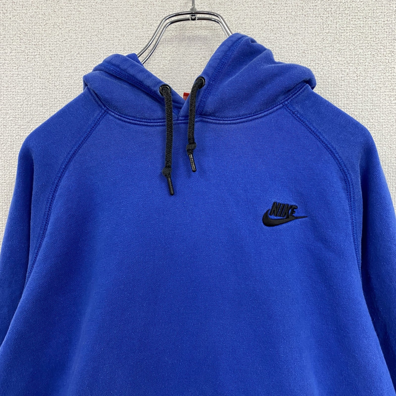 NIKE　ナイキ　スウェットパーカー/フーディー　スウッシュ　刺繍ロゴ　青　ブルー　Mサイズ　古着