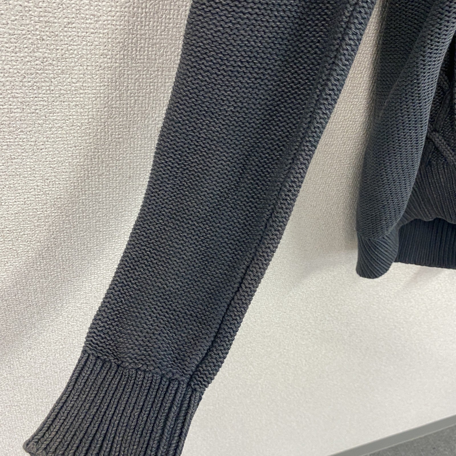TOMMY HILFIGER DENIM　トミーヒルフィガーデニム　コットンケーブルニットカーディガン　紺　ネイビー　Sサイズ　古着