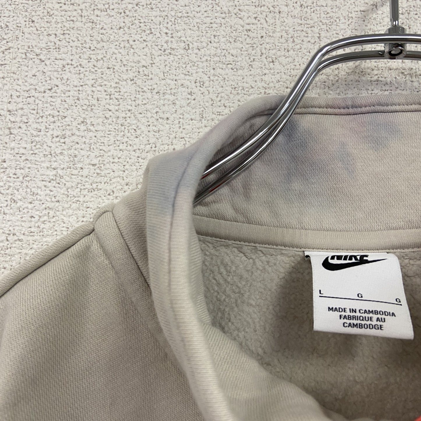 NIKE　ナイキ　ハーフジップスウェット/トレーナー　ライトベージュ　Lサイズ