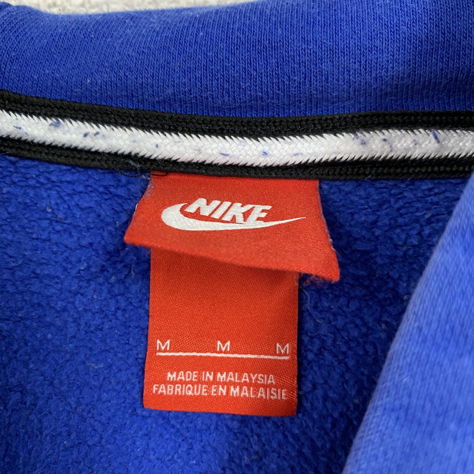 NIKE　ナイキ　スウェットパーカー/フーディー　スウッシュ　刺繍ロゴ　青　ブルー　Mサイズ　古着