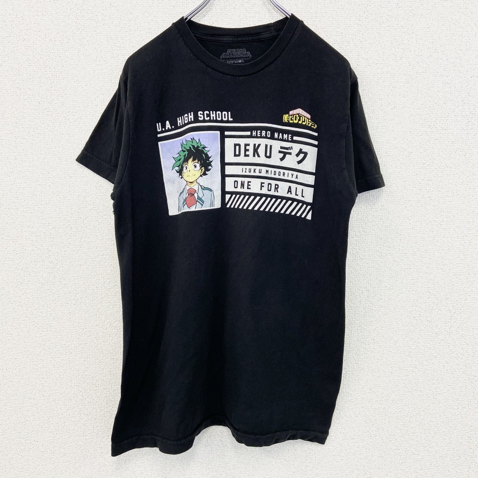 僕のヒーローアカデミア　半袖オリジナルアニメプリントTシャツ　少年ジャンプ　黒　ブラック　デク　ヒロアカ　Mサイズ　古着