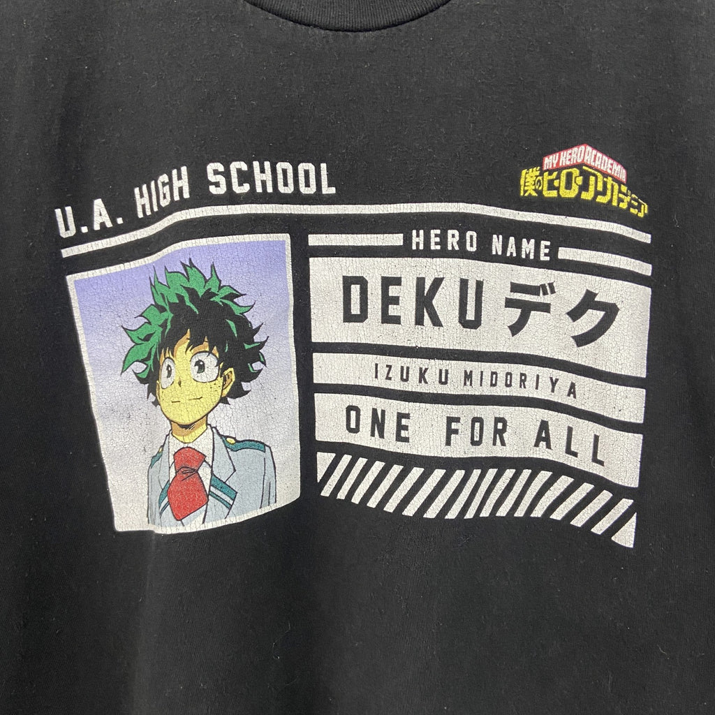 僕のヒーローアカデミア　半袖オリジナルアニメプリントTシャツ　少年ジャンプ　黒　ブラック　デク　ヒロアカ　Mサイズ　古着