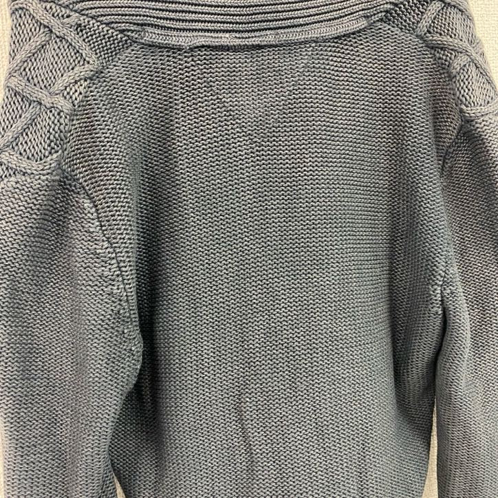 TOMMY HILFIGER DENIM　トミーヒルフィガーデニム　コットンケーブルニットカーディガン　紺　ネイビー　Sサイズ　古着