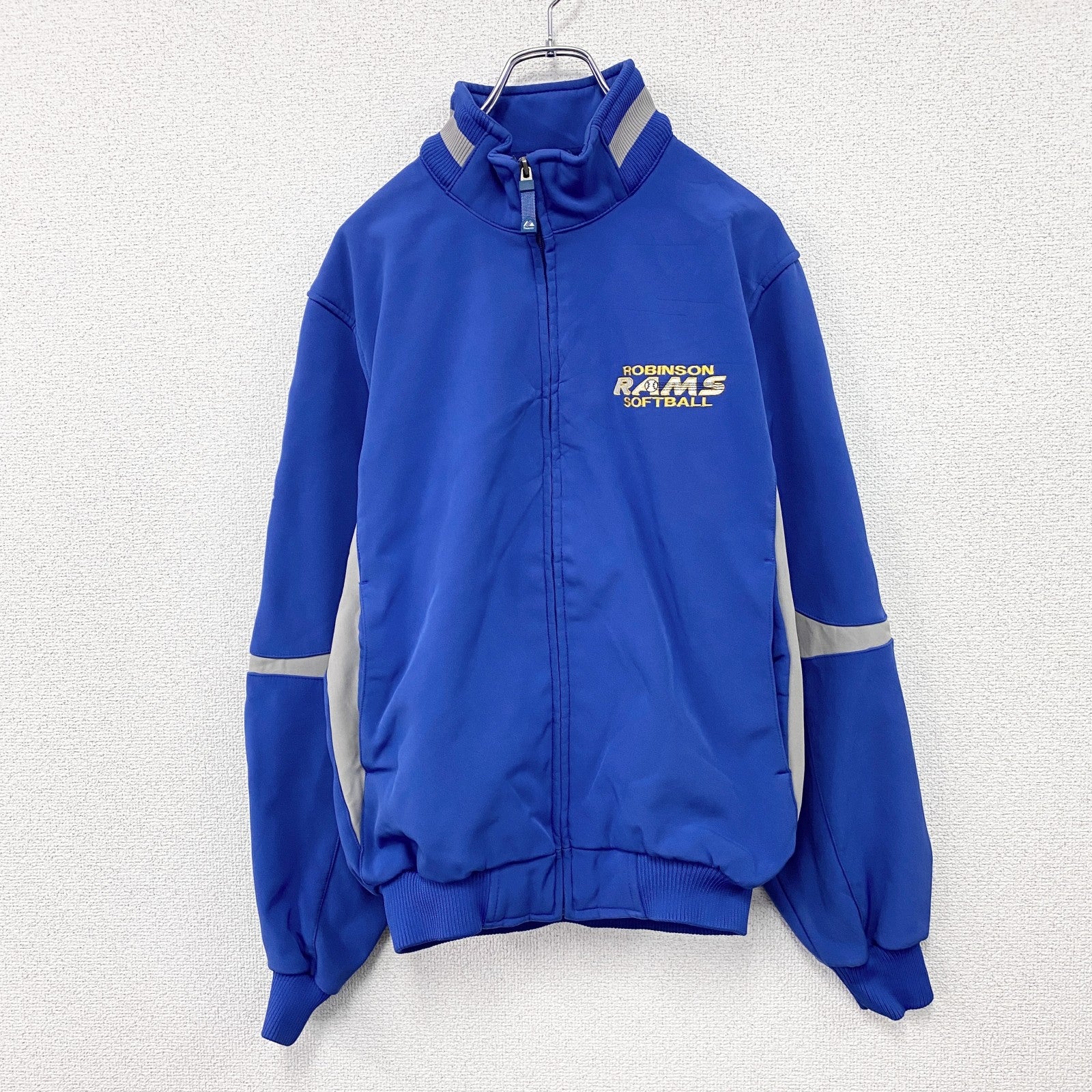majestic　トラックジャケット/ジャージ　フリースライナー　青　ブルー　Sサイズ　古着
