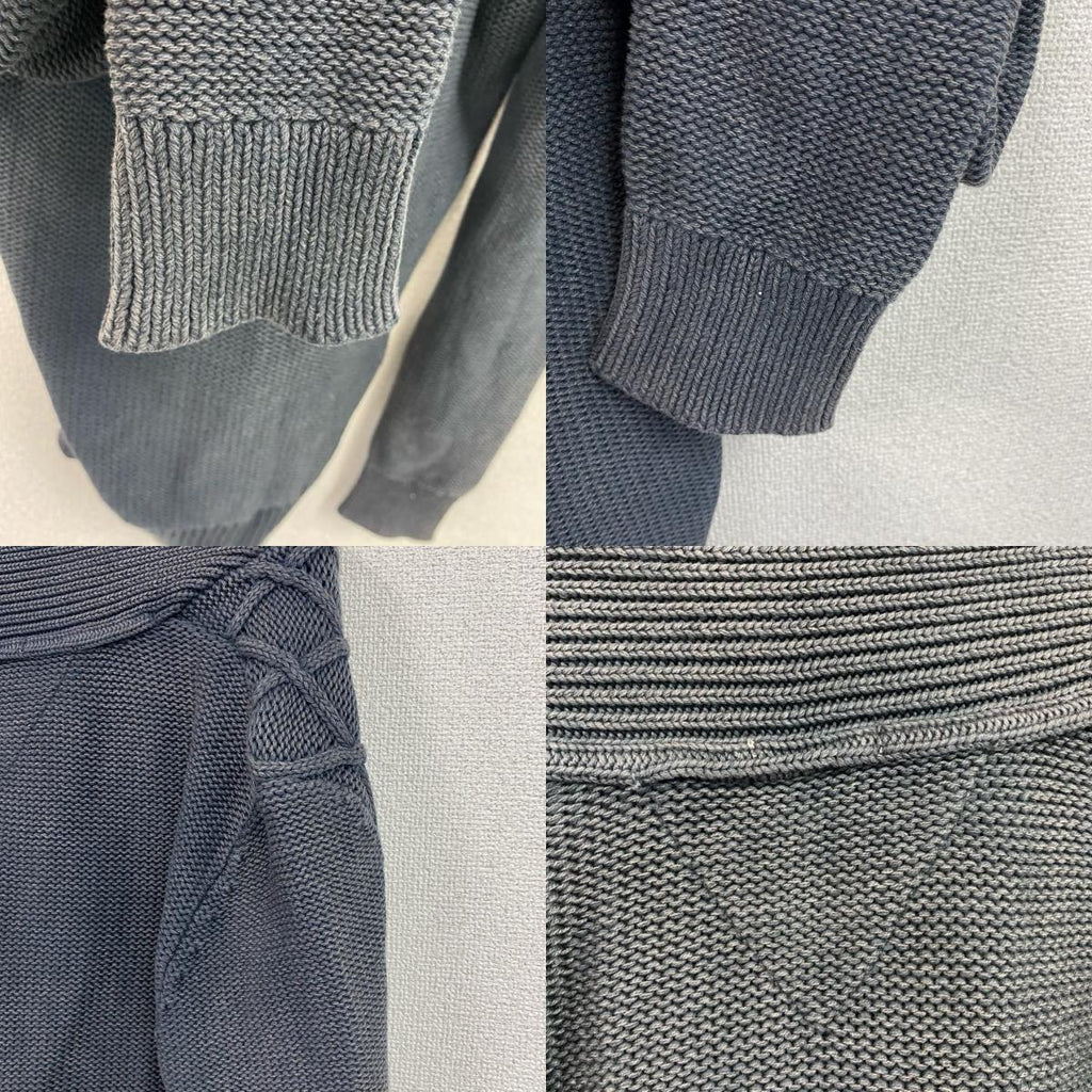 TOMMY HILFIGER DENIM　トミーヒルフィガーデニム　コットンケーブルニットカーディガン　紺　ネイビー　Sサイズ　古着