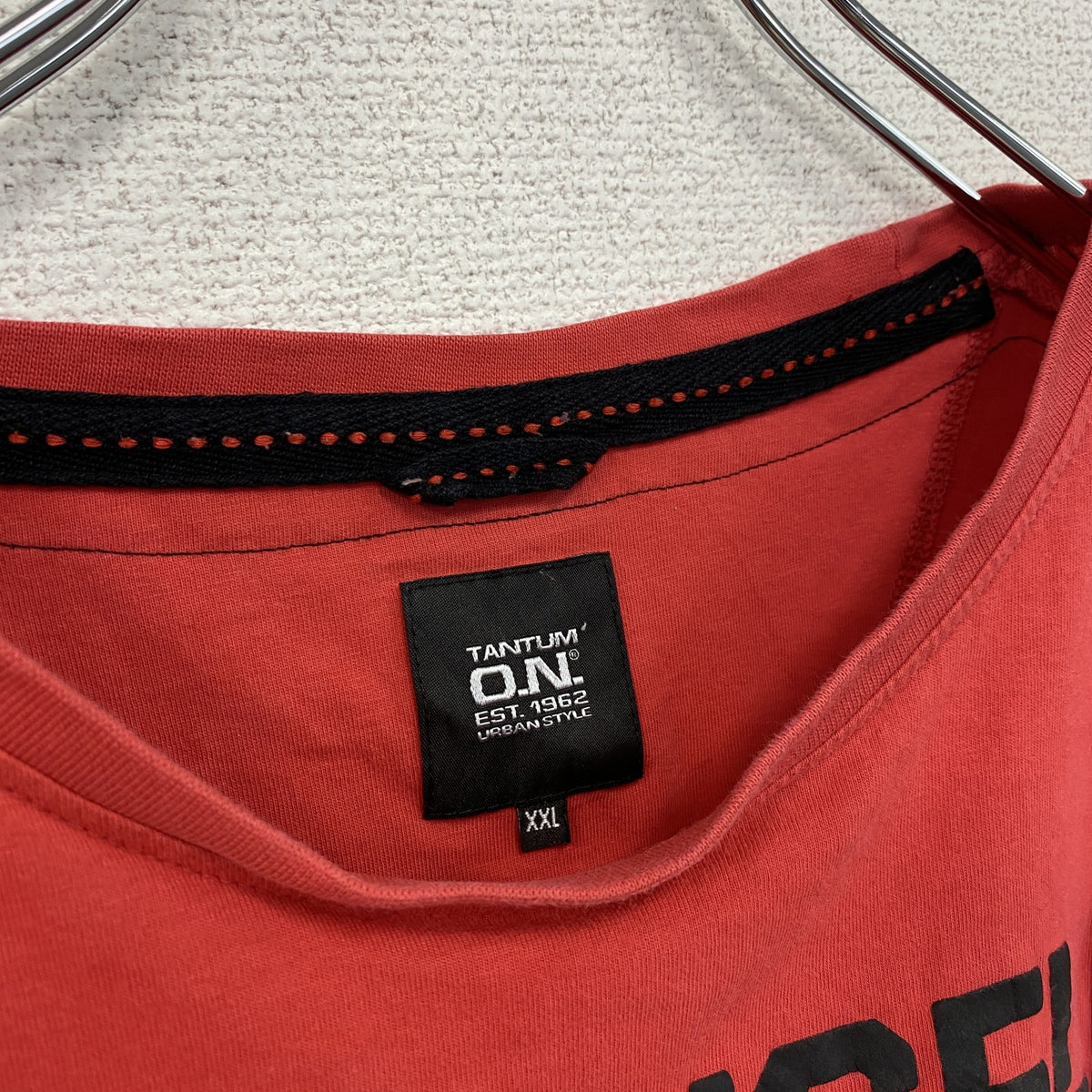 90s　半袖プリントTシャツ　シングルステッチ　ロサンゼルス　レトロ　クルーネック　赤　レッド　XXLサイズ　　ヴィンテージ　古着