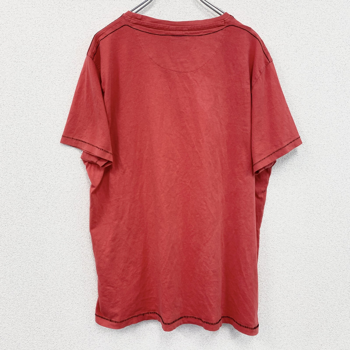 90s　半袖プリントTシャツ　シングルステッチ　ロサンゼルス　レトロ　クルーネック　赤　レッド　XXLサイズ　　ヴィンテージ　古着