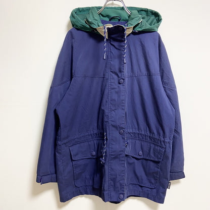 古着 used　PACIFICTRAIL 　長袖ナイロンジャケット　ジップアップアウター　フード　ネイビー　秋冬服　Mサイズ