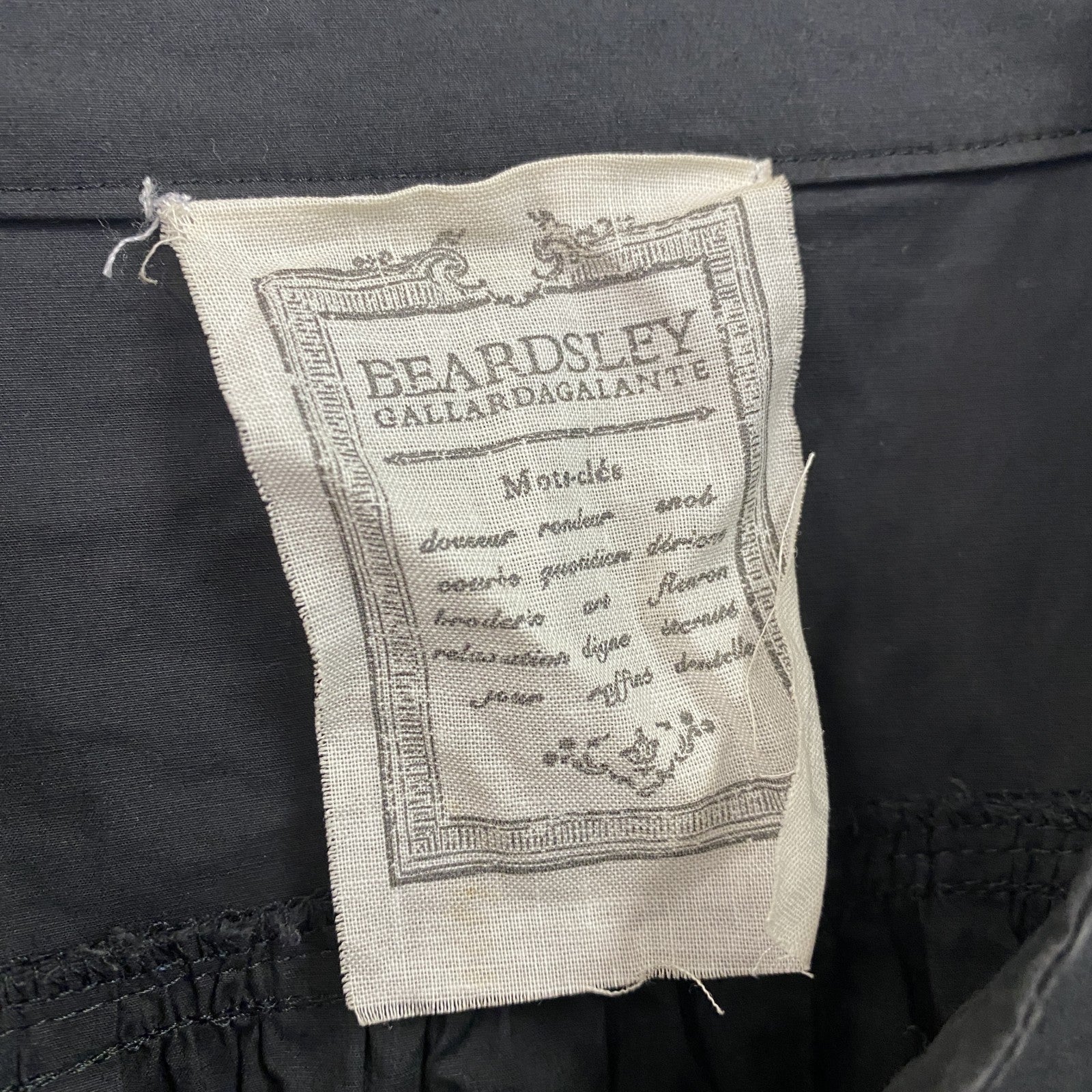 BEARDSLEY　ビアズリー　ノーカラーギャザージップブルゾン　ワンピース　黒　ブラック　Fサイズ　古着