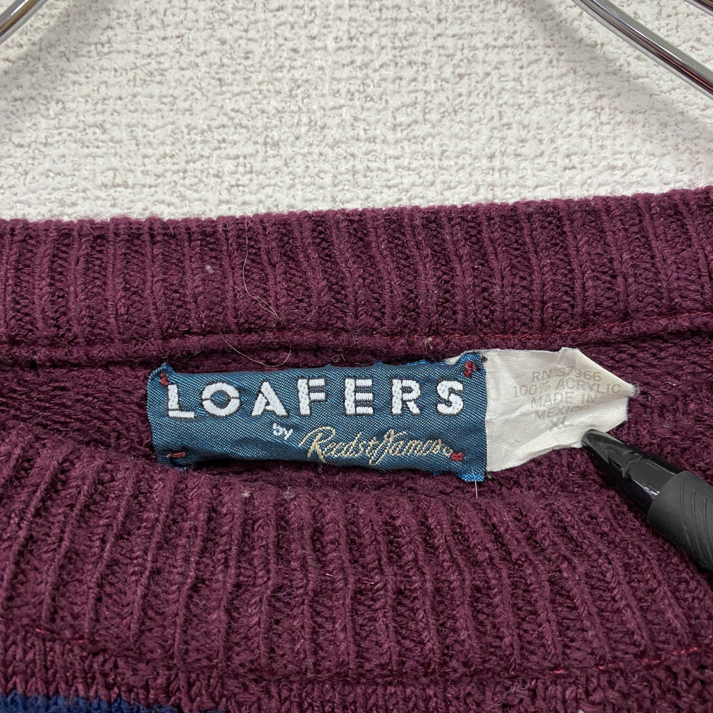 ～00s　LOAFERS　アクリルニットセーター　ヴィンテージ　マルチカラー　XLサイズ　古着