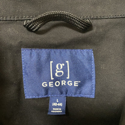 古着 used　GEORGE ジョージ　長袖ミリタリージャケット　ジップアップブルゾン　黒　ブラック　秋冬服　Lサイズ