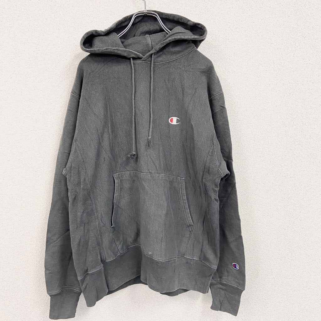 Champion　チャンピオン　リバースウィーブ　スウェットパーカー/フーディー　灰色　グレー　Mサイズ トレーナー スウェットトップス フード付き 古着