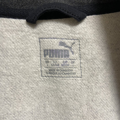 古着 used　PUMA　プーマ　長袖ワンポイントロゴフルジップジャージパーカー　スポーティー　ダークグレー　Lサイズ