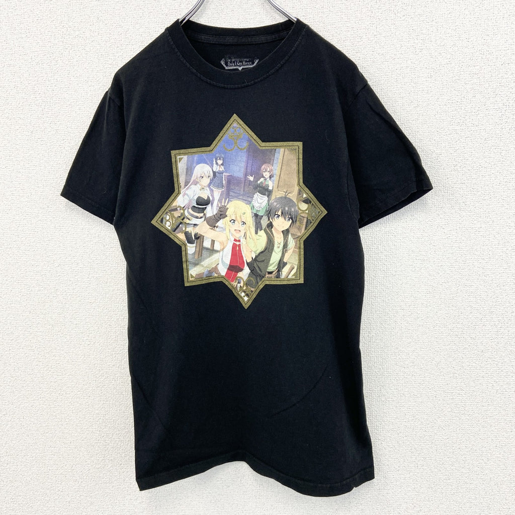 俺だけが入れる隠しダジョン　半袖オリジナルアニメプリントTシャツ　黒　ブラック　瀬戸メグル　クルーネック　Sサイズ　古着