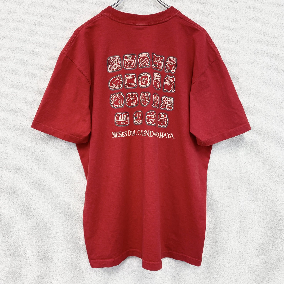 TZOLKIN　半袖プリントTシャツ　ZOTZ　バックプリント　レトロ　クルーネック　赤　レッド　XLサイズ　古着