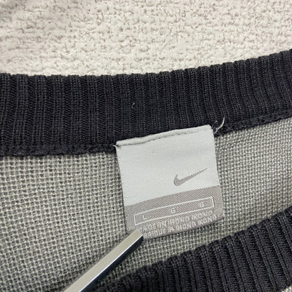 00s　NIKE　ナイキ　アクリルニットセーター　ヴィンテージ　灰色　グレー　Lサイズ