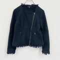 J.CREW　ジェイクルー　ツイードジャケット　ノーカラー　黒　ブラック　2サイズ　古着