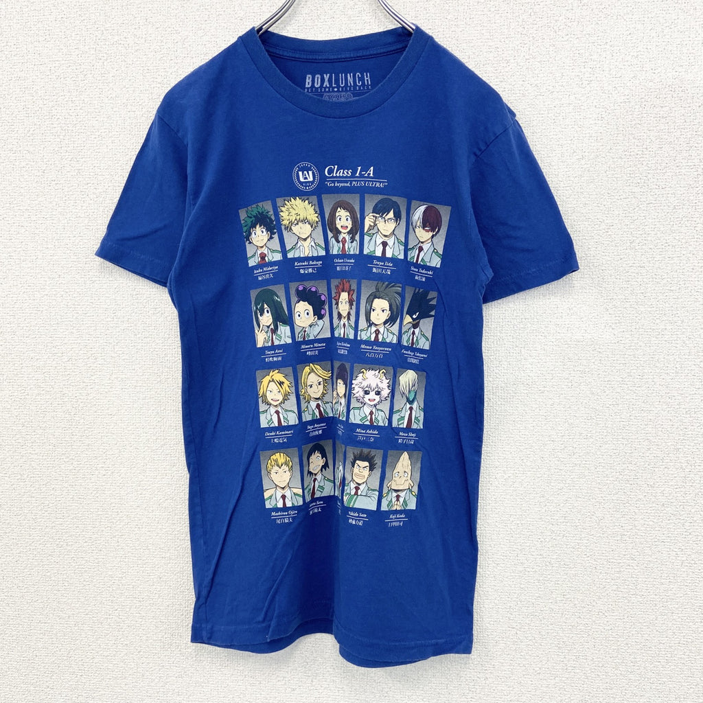 BOXLUNCH　半袖オリジナルアニメプリントTシャツ　僕のヒーローアカデミア　青　ブルー　クルーネック　XSサイズ　古着