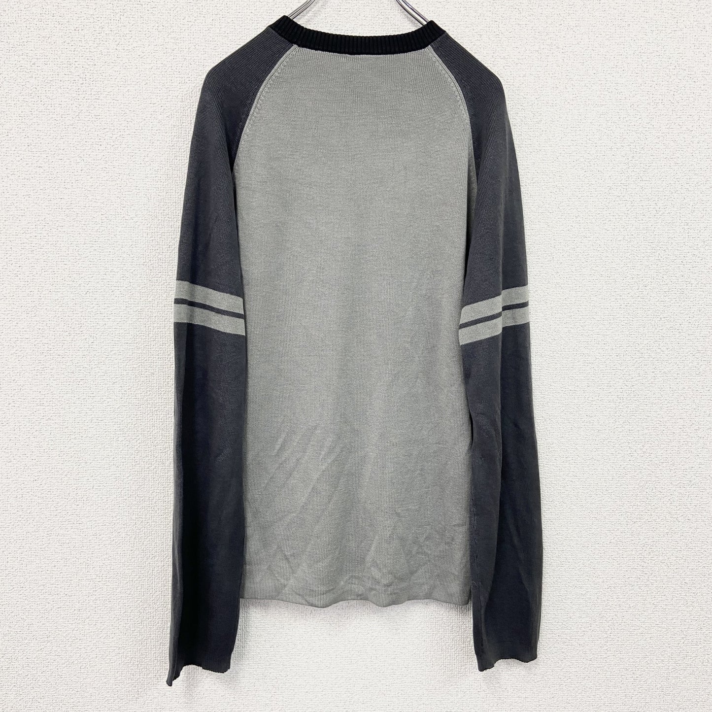 00s　NIKE　ナイキ　アクリルニットセーター　ヴィンテージ　灰色　グレー　Lサイズ