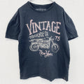 VINTAGE CLTH　半袖プリントTシャツ　vintage motorcycle　バイク　英字プリント　黒　ブラック　Mサイズ　古着
