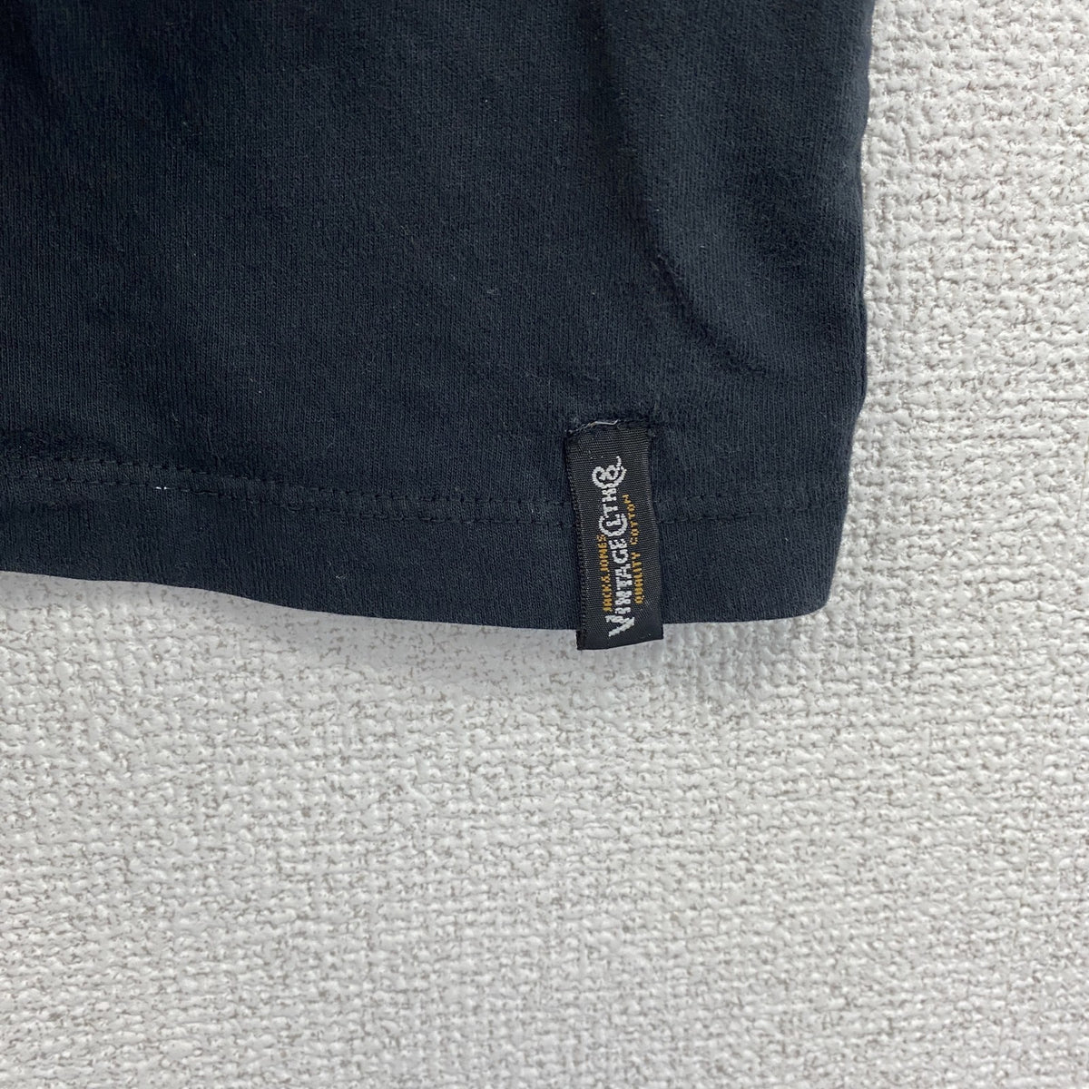 VINTAGE CLTH　半袖プリントTシャツ　vintage motorcycle　バイク　英字プリント　黒　ブラック　Mサイズ　古着