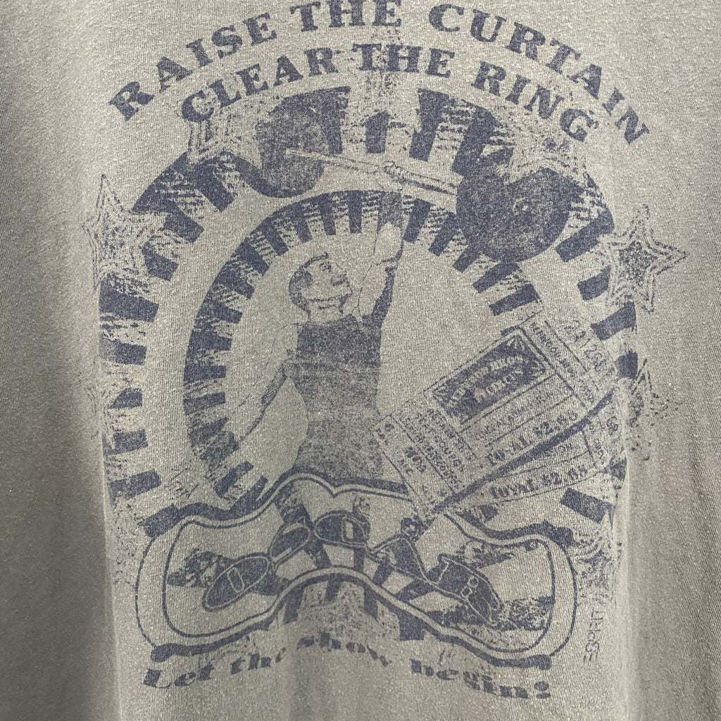 半袖プリントTシャツ　オスカー　OSCAR　チャコールグレー　クルーネック　レトロデザイン　XLサイズ　古着