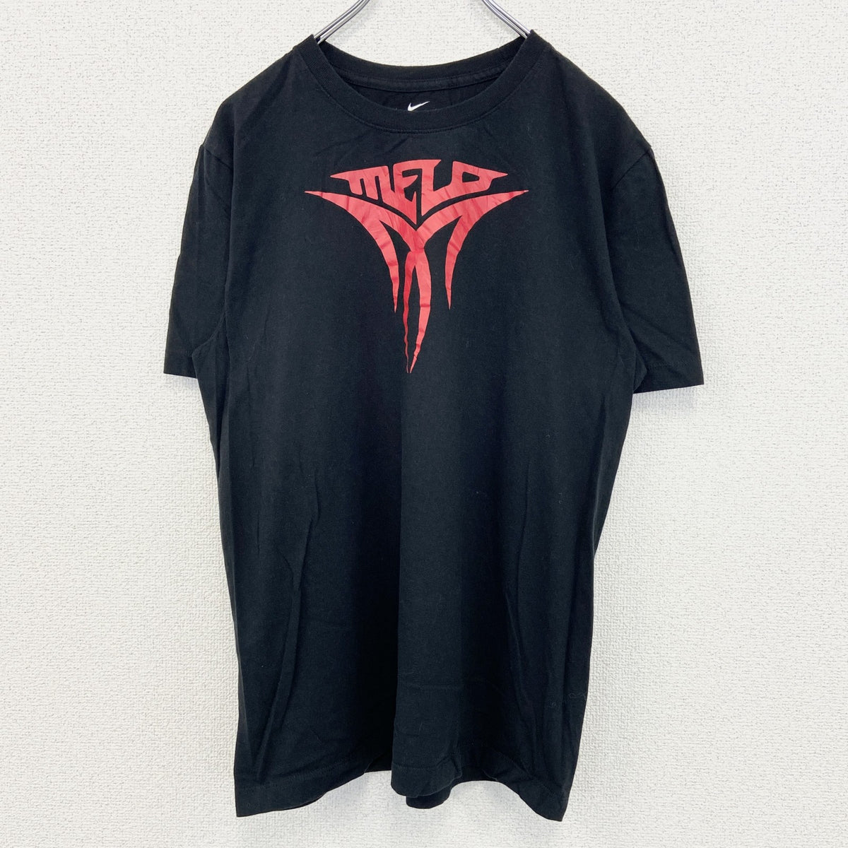 NIKE ナイキ　半袖プリントTシャツ　MELD　スウッシュロゴ　カジュアル　黒　ブラック　クルーネック　XLサイズ　古着