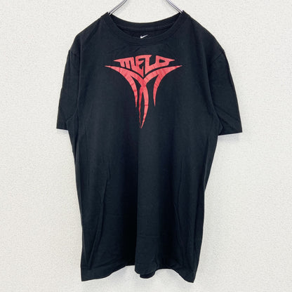 古着 used　NIKE ナイキ　半袖プリントTシャツ　MELD　スウッシュロゴ　カジュアル　黒　クルーネック　XLサイズ
